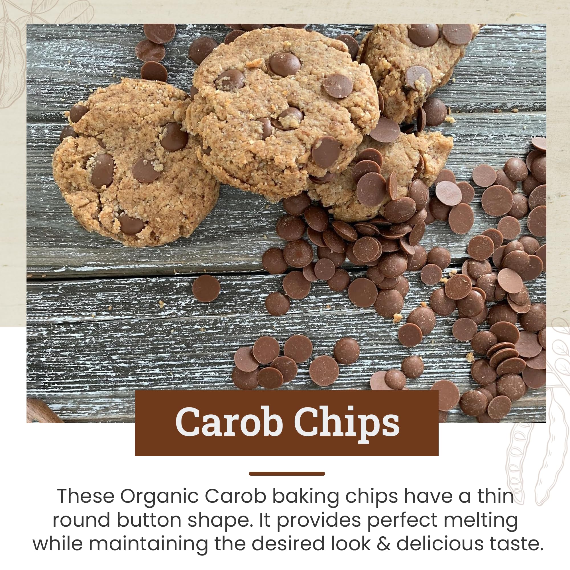 Missy J's dairy-free carob chips ready for snacks and baking