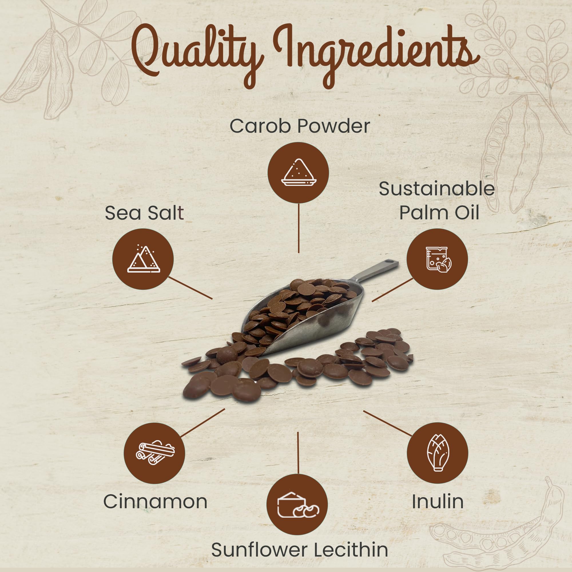 Missy J's carob chips serving suggestion for tasty, guilt-free treats