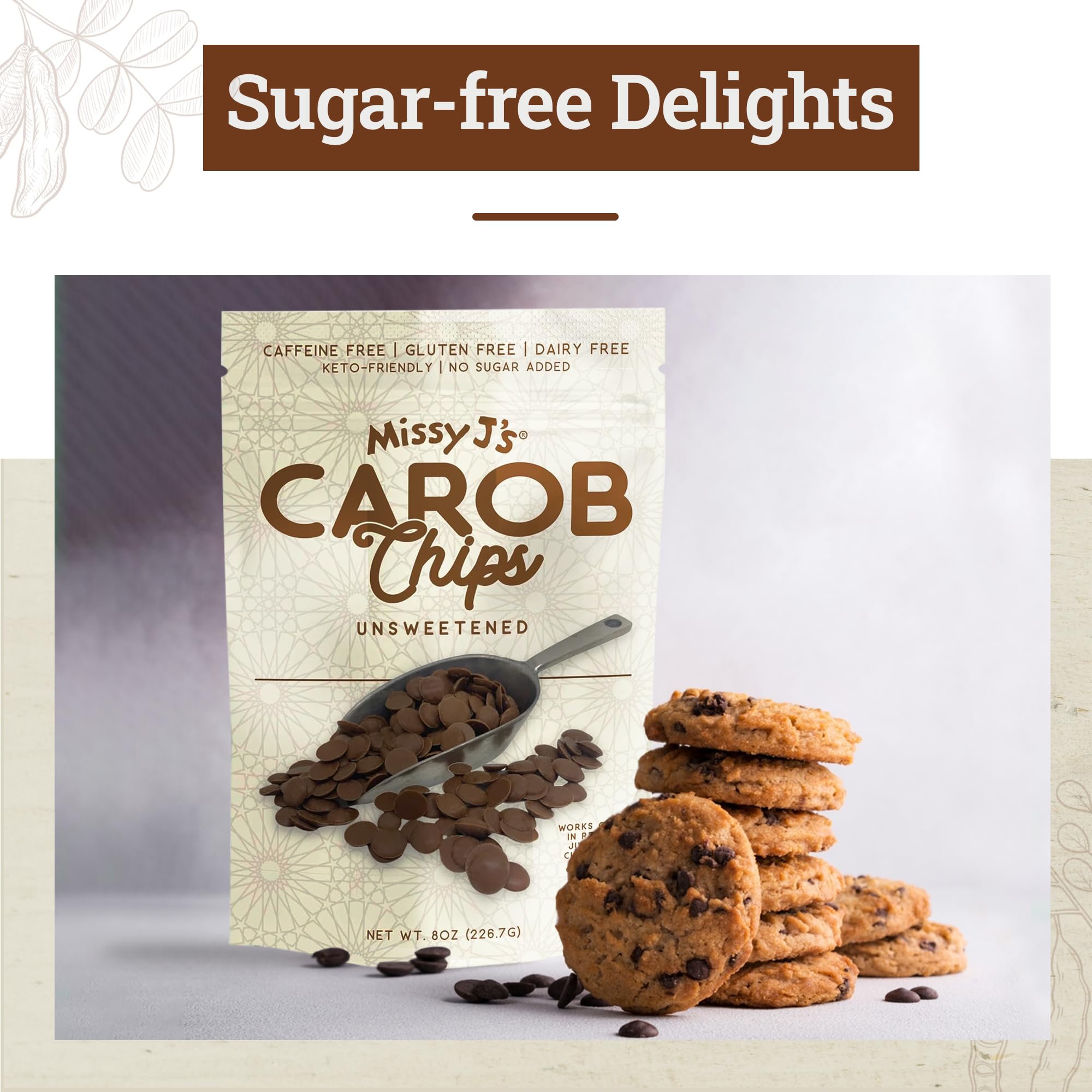 Missy J's carob chips snack ideas close-up suggests quick bites and dessert ideas
