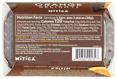 Mitica candied oranges box closeup highlighting premium ingredients.