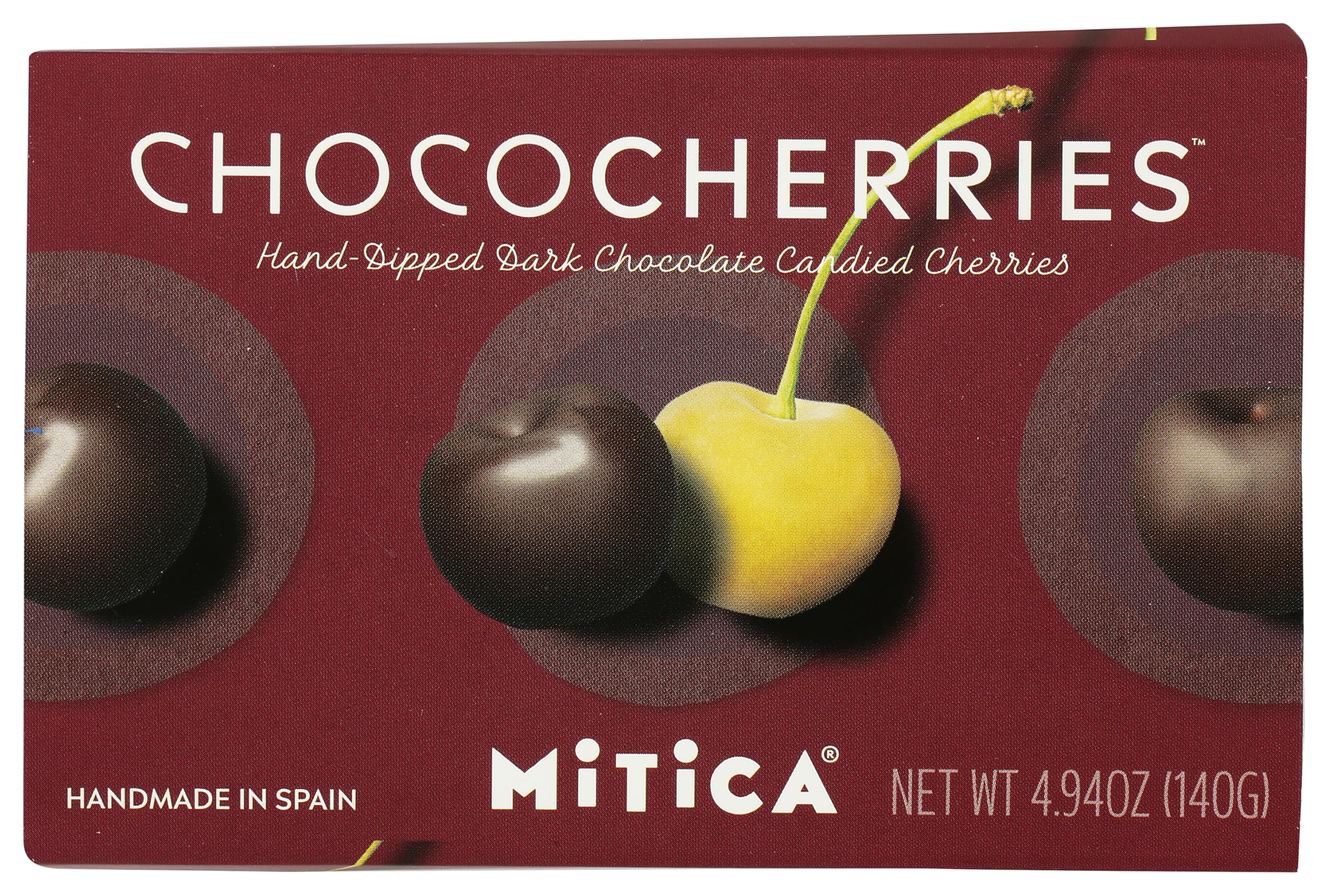 Mitica Chocolate Cherries packaging highlights premium indulgence for gifting.