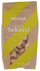 Mitica fennel taralli packed in an 8oz bag for pantry snacks.