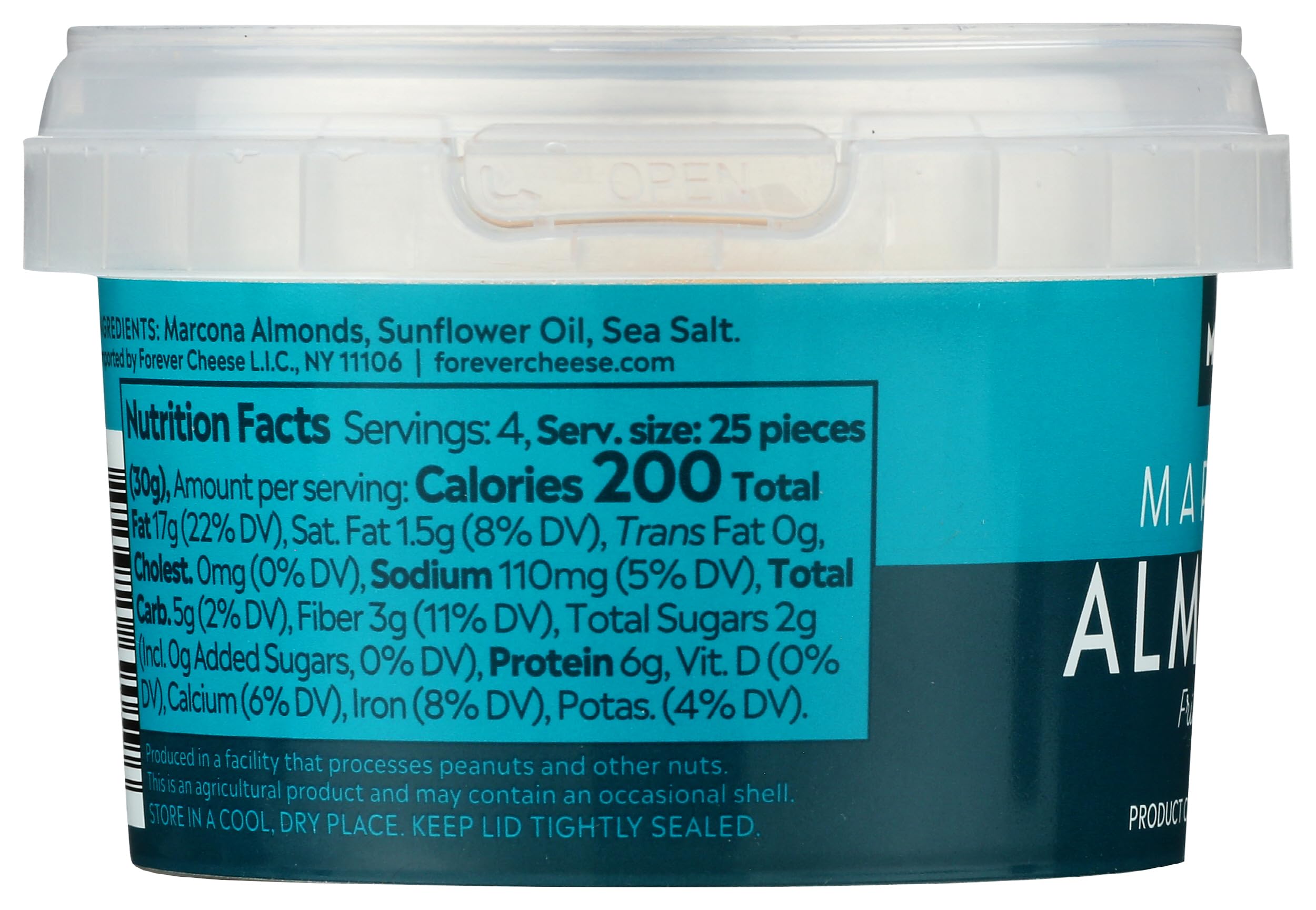 Mitica Marcona almonds 4oz mini tub for convenient on-the-go snacking.