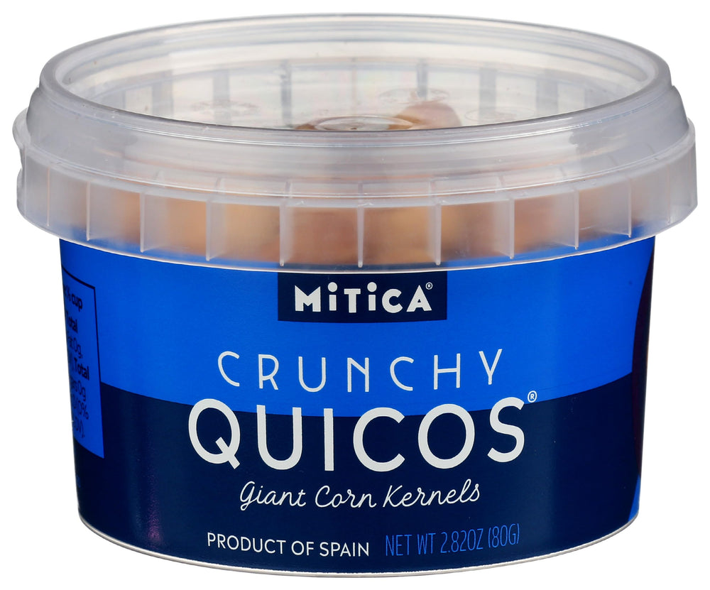 Mitica Quicos crispy corn snack close-up showing crunchy texture for on-the-go bites