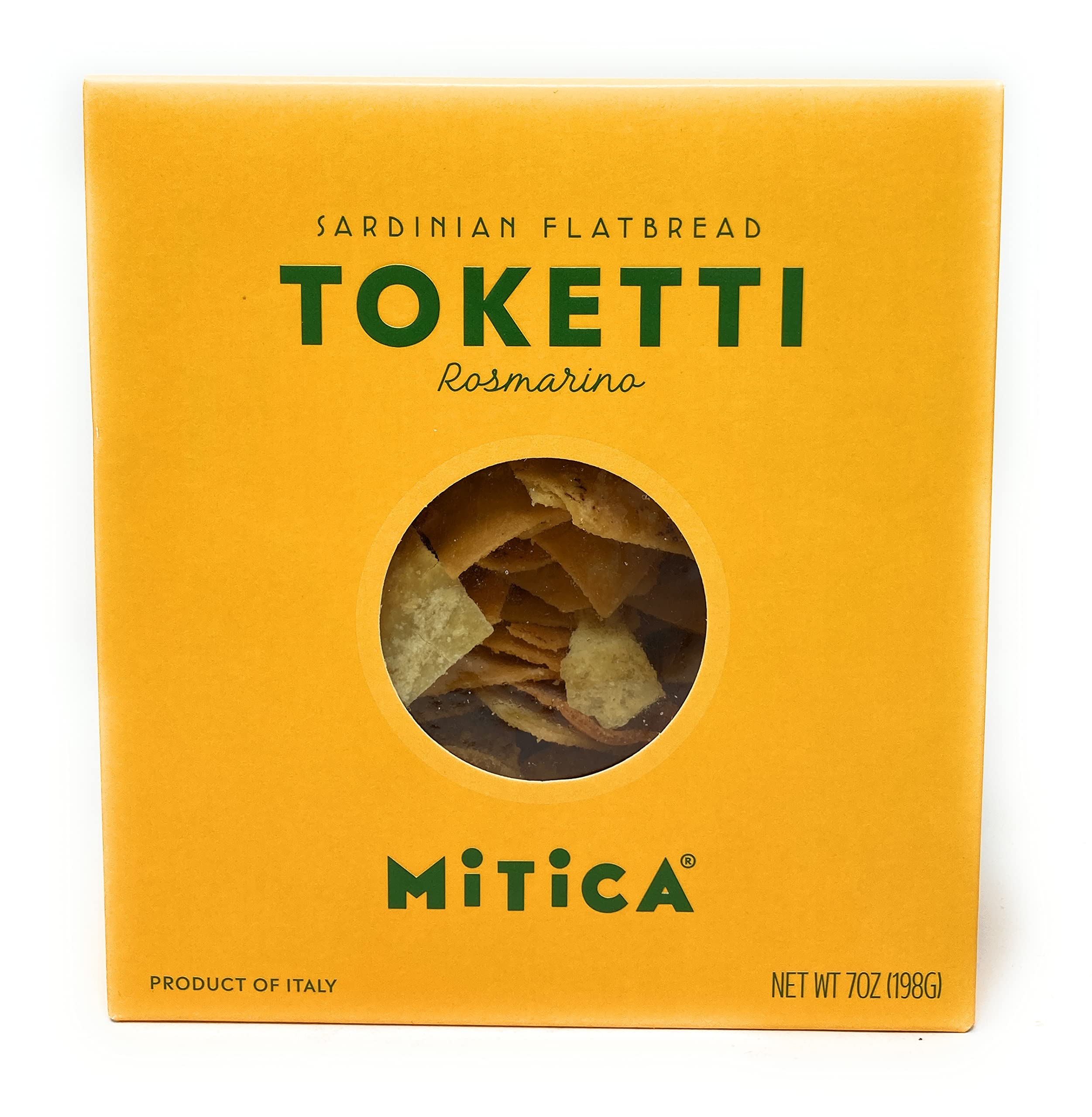Mitica Rosemary Toketti Pane Carasau Crackers close-up shows crisp texture, ideal for antipasti