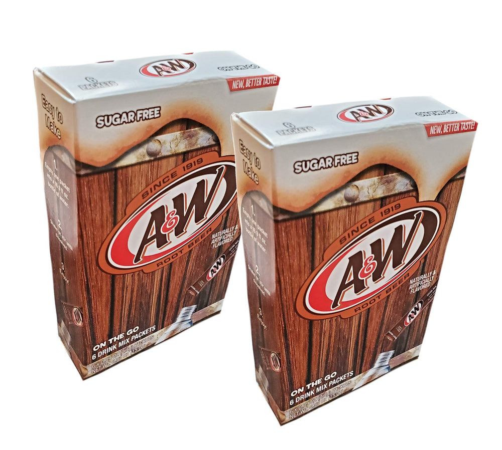 Miubaao A&W Root Beer caffeine-free drink mix packets for on-the-go refreshment.
