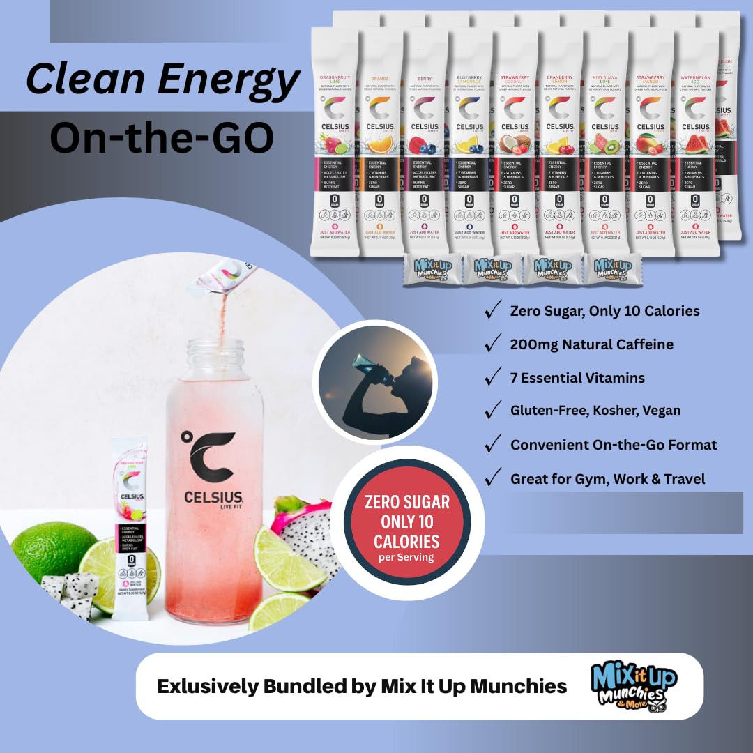 Energy packets in gym bag show on-the-go hydration and clean caffeine