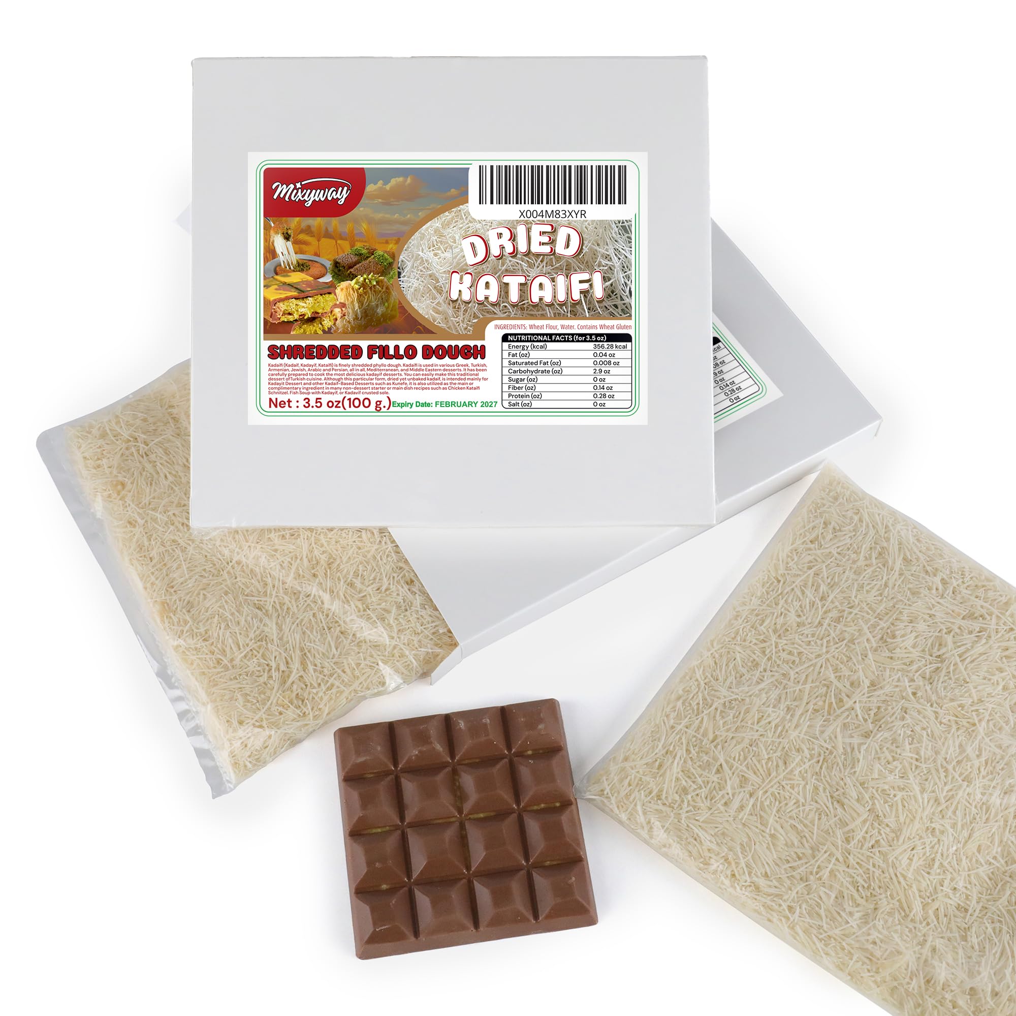 Mixyway Kataifi crispy flaky texture on baked dessert.