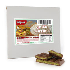 Mixyway Kataifi pistachio knafeh prep with filling.
