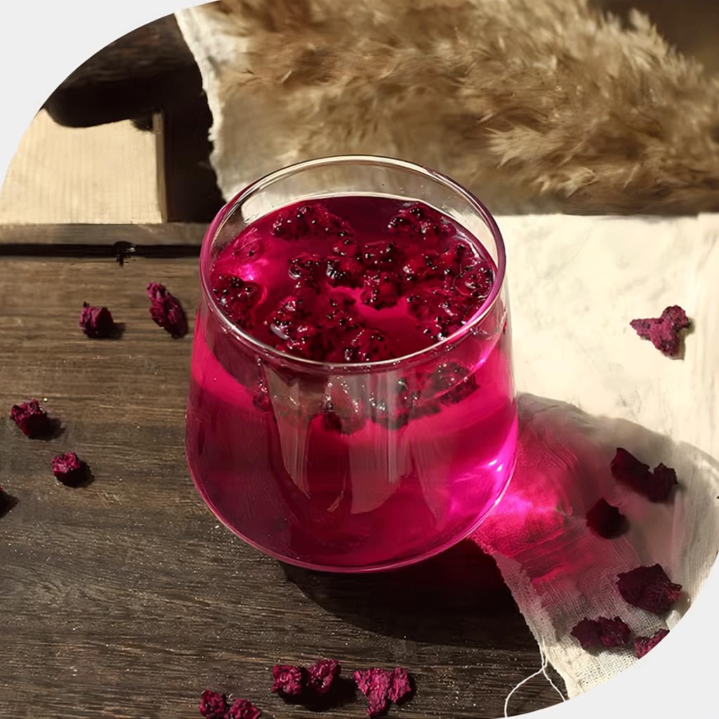 Mkostlich dragon fruit cubes in a snack bowl, convenient on the go.