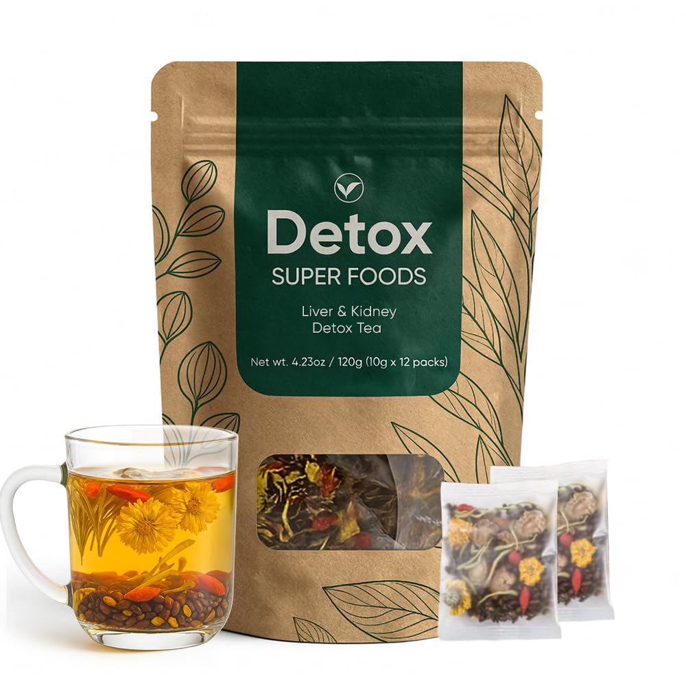 MKSUVGQ Liver & Kidney Detox Tea packaging with individually wrapped bags for freshness