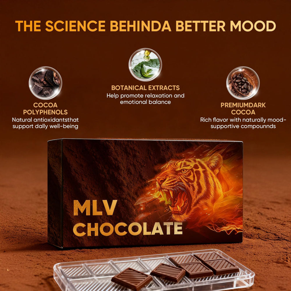 Close-up of MLV Chocolate showing smooth texture and rich cocoa notes.
