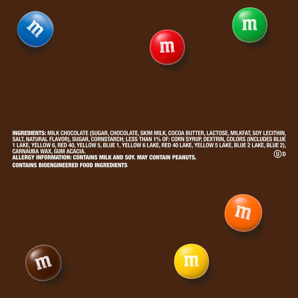 M&M'S candy buffet bowl display invites guests to sample.