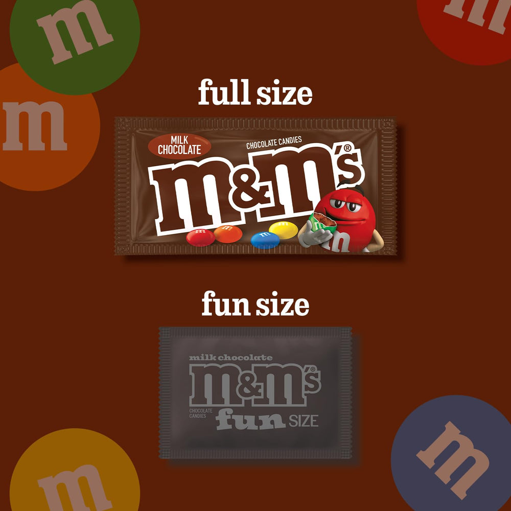 Bright M&M'S color chocolate display in packaging.