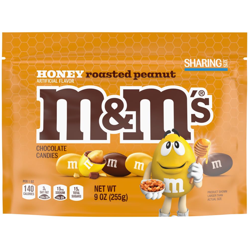 M&M'S Honey Roasted Peanut Milk Chocolate pack ready for sharing and on-the-go snacking.