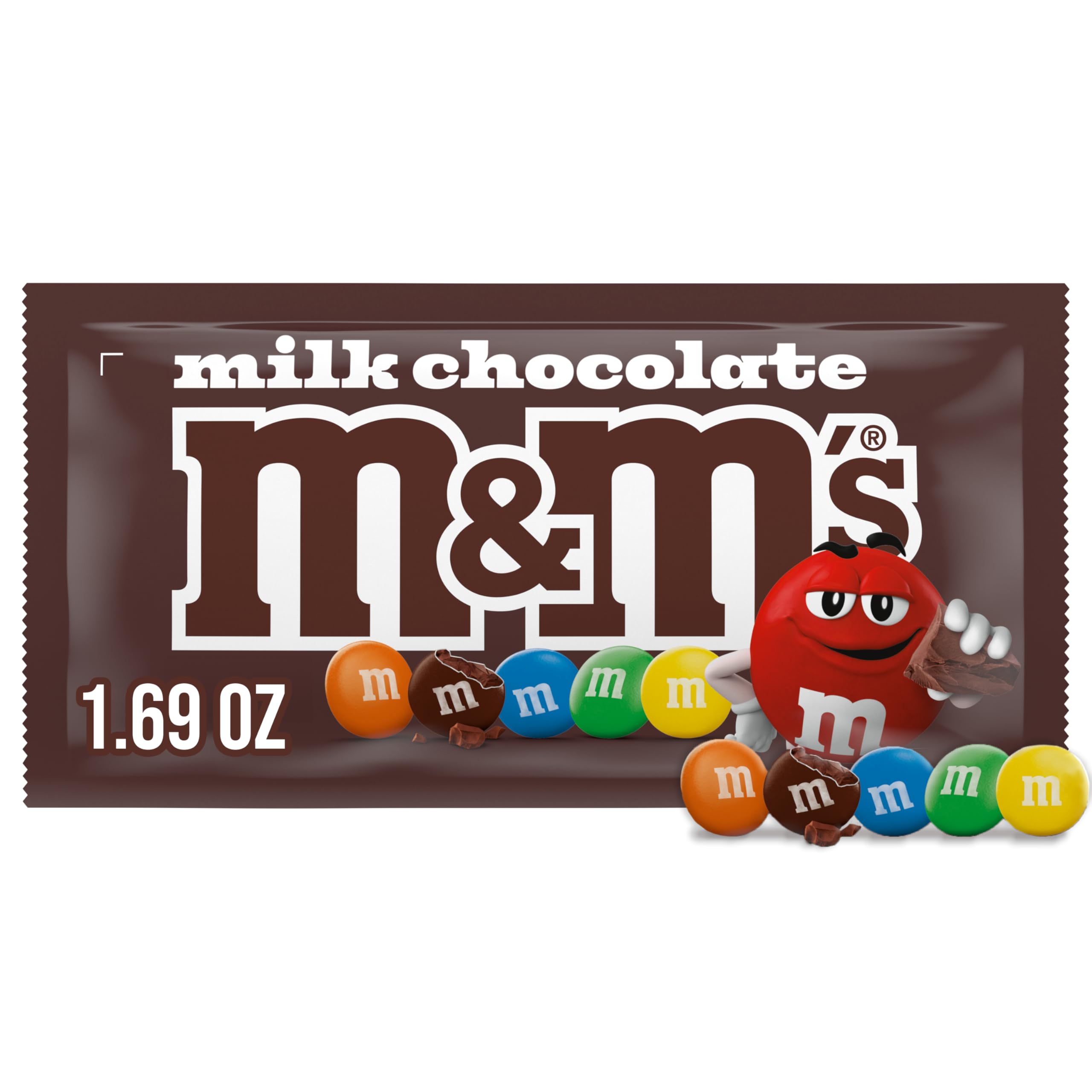 M&M'S individually wrapped pouches for on-the-go snacking.