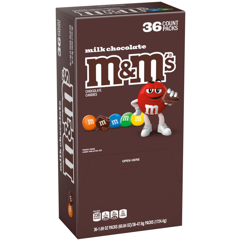 M&M'S Milk Chocolate bulk 36-pack bags for sharing at gatherings.