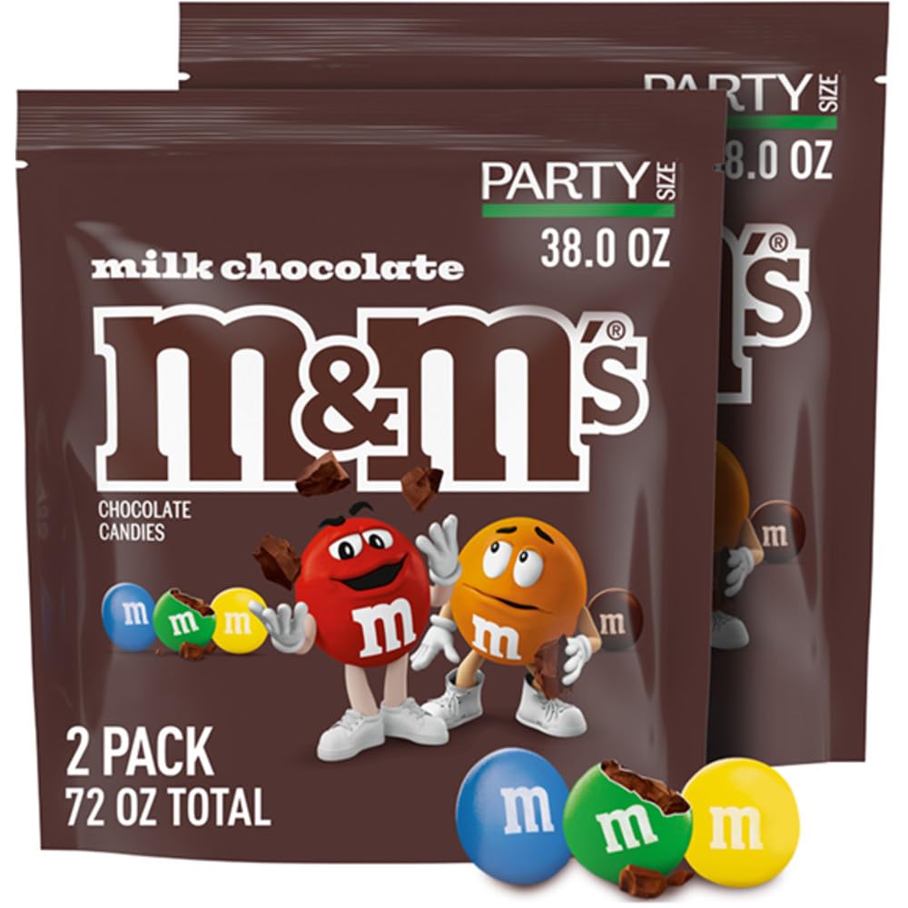 M&M'S milk chocolate candy party-size bags for easy sharing at gatherings.