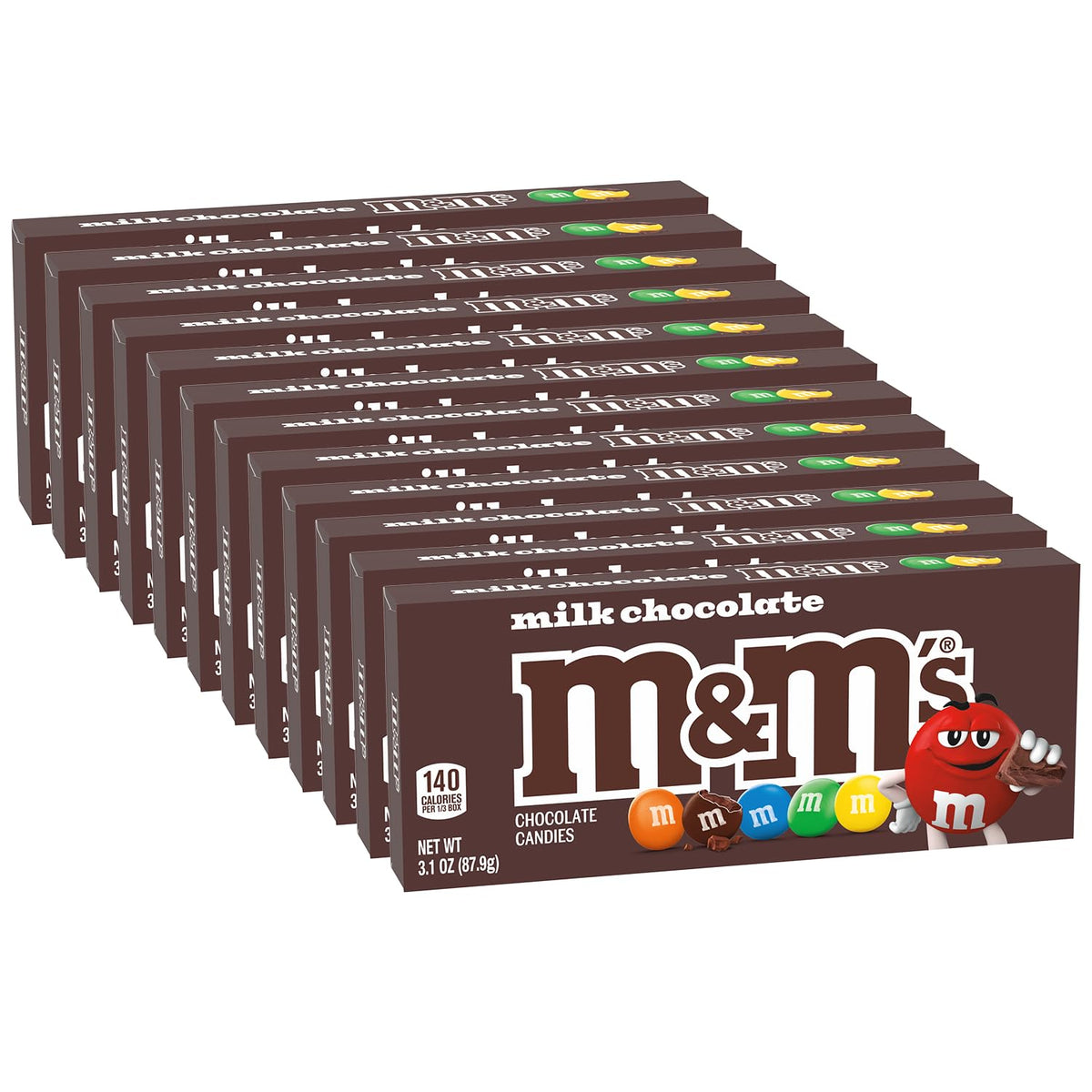 M&amp;M'S milk chocolate candy shell closeup, colorful coating for sharing