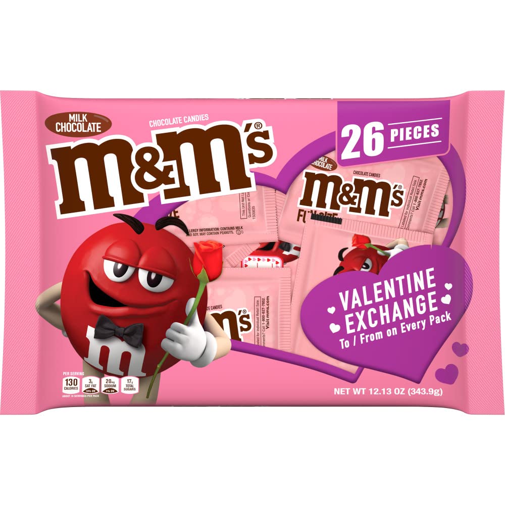 M&M'S Milk Chocolate Fun Size Valentine bag ready for sharing