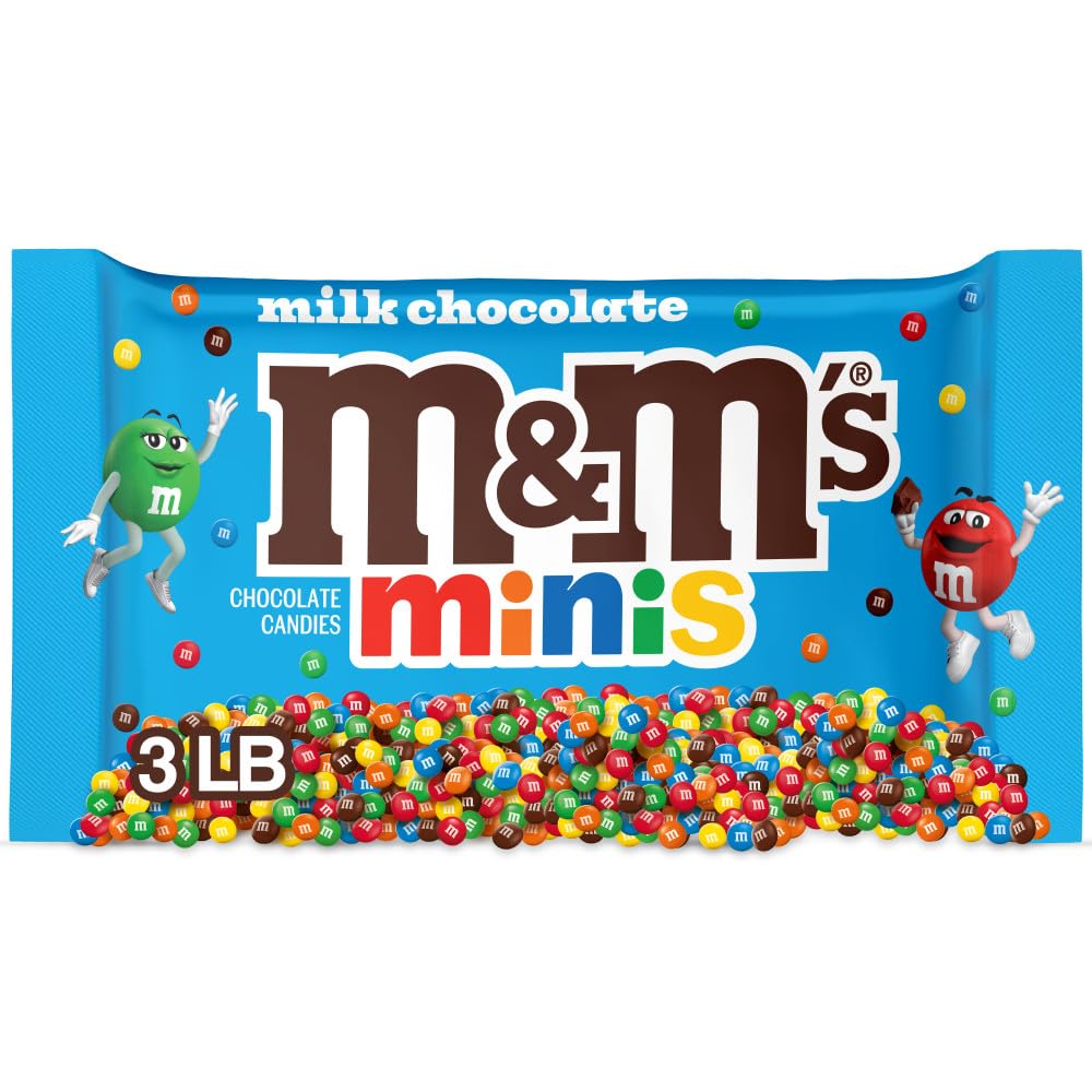 M&M'S MINIS Milk Chocolate 3 lb bag for baking and sharing.