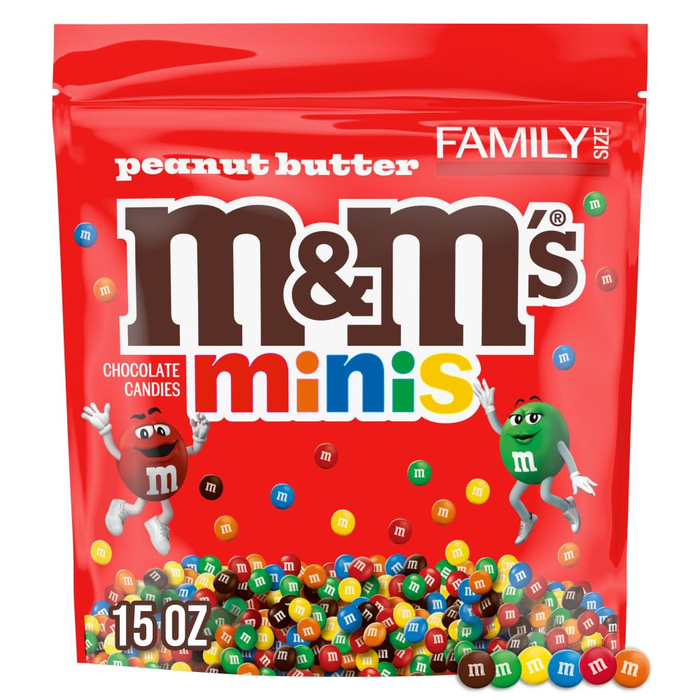 M&M'S Minis Peanut Butter Milk Chocolate bag for bulk sharing and easy reseal