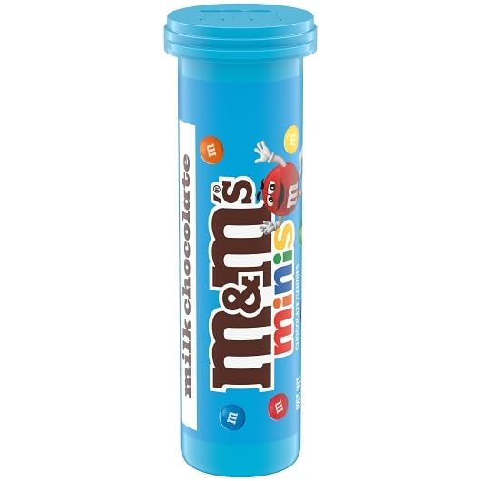 M&M's Minis Tubes open with candies, grab-and-go treat for busy days.