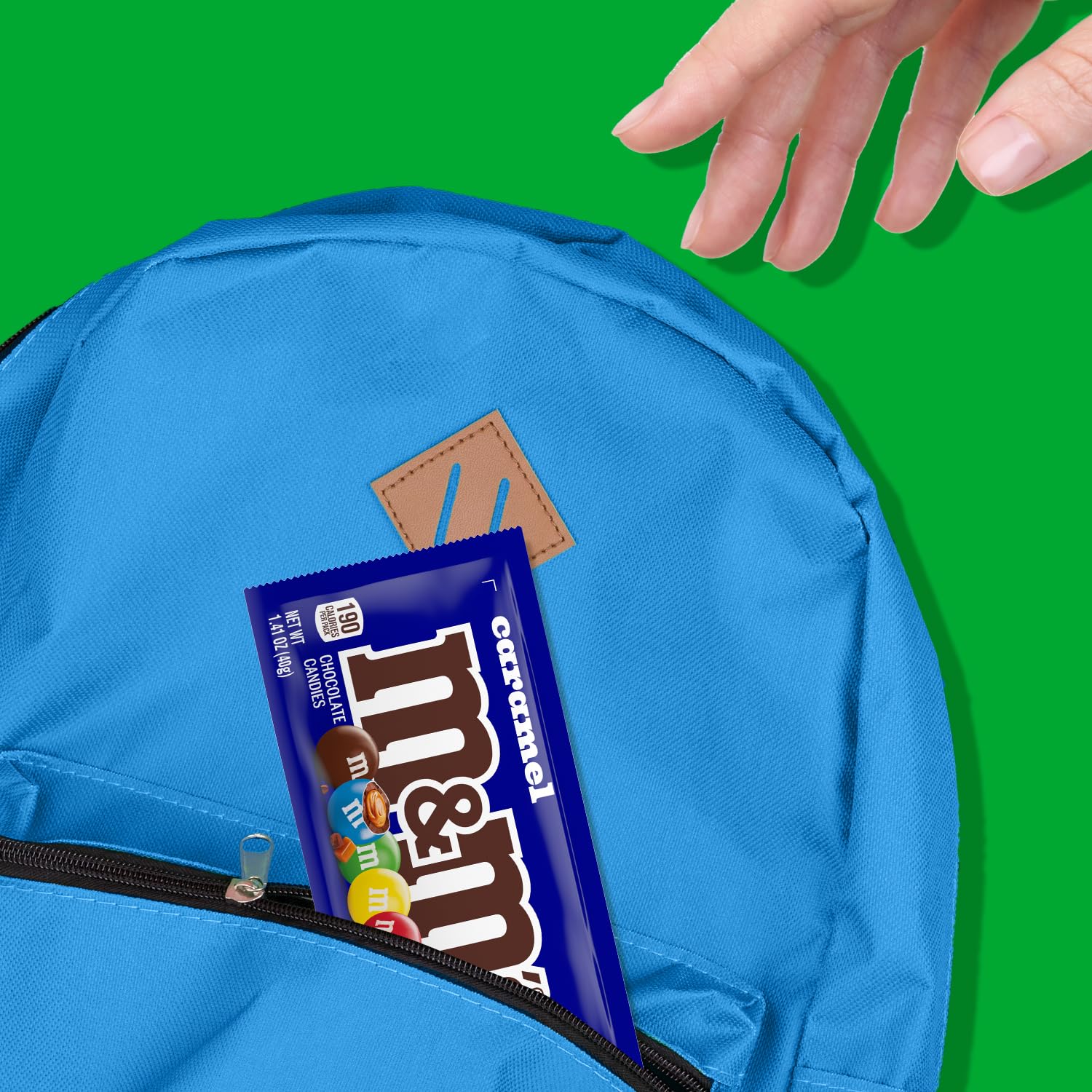 M&M'S caramel chocolates ideal as a quick on-the-go snack