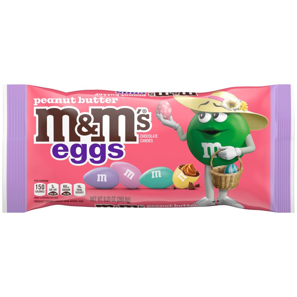 M&M'S Peanut Butter Eggs in a serving dish, easy to share at parties.
