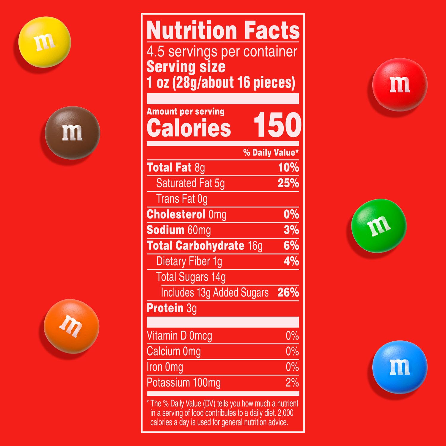 M&M'S colorful candy shells enclose creamy peanut butter and milk chocolate.