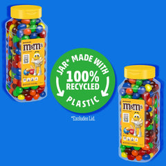 M&M'S Peanut Candy Jar pour, great for refilling candy bowls at gatherings.