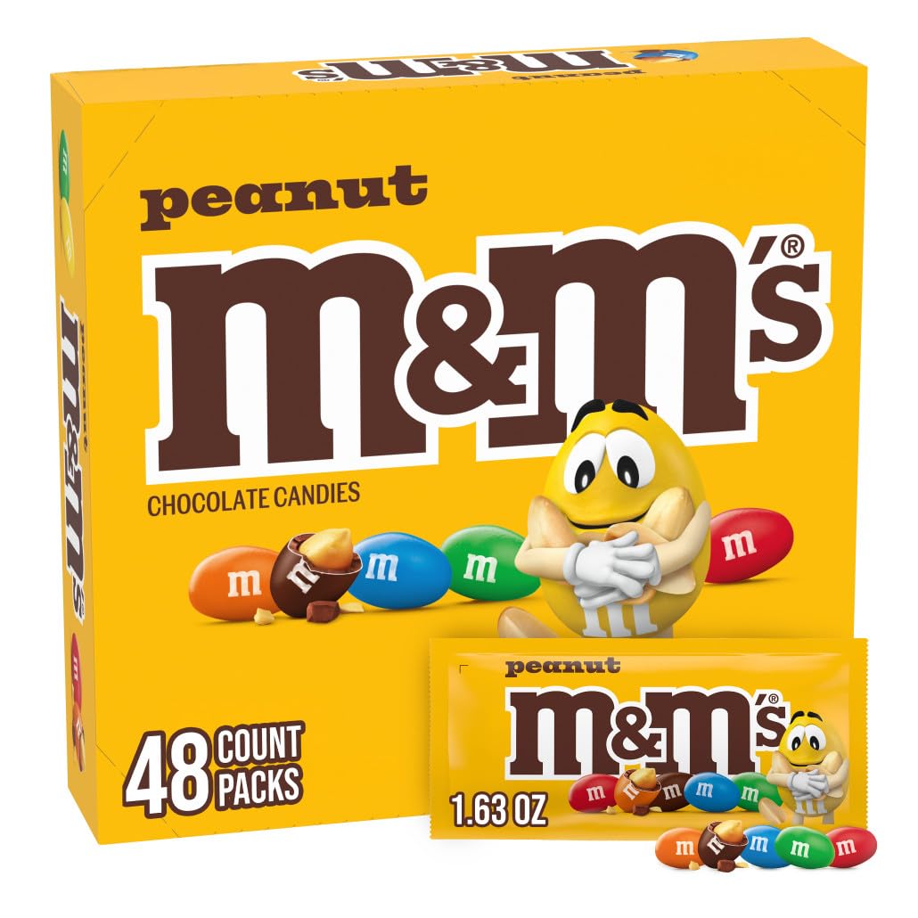 M&M'S peanut chocolate candy bag with colorful shells, perfect for sharing at gatherings.