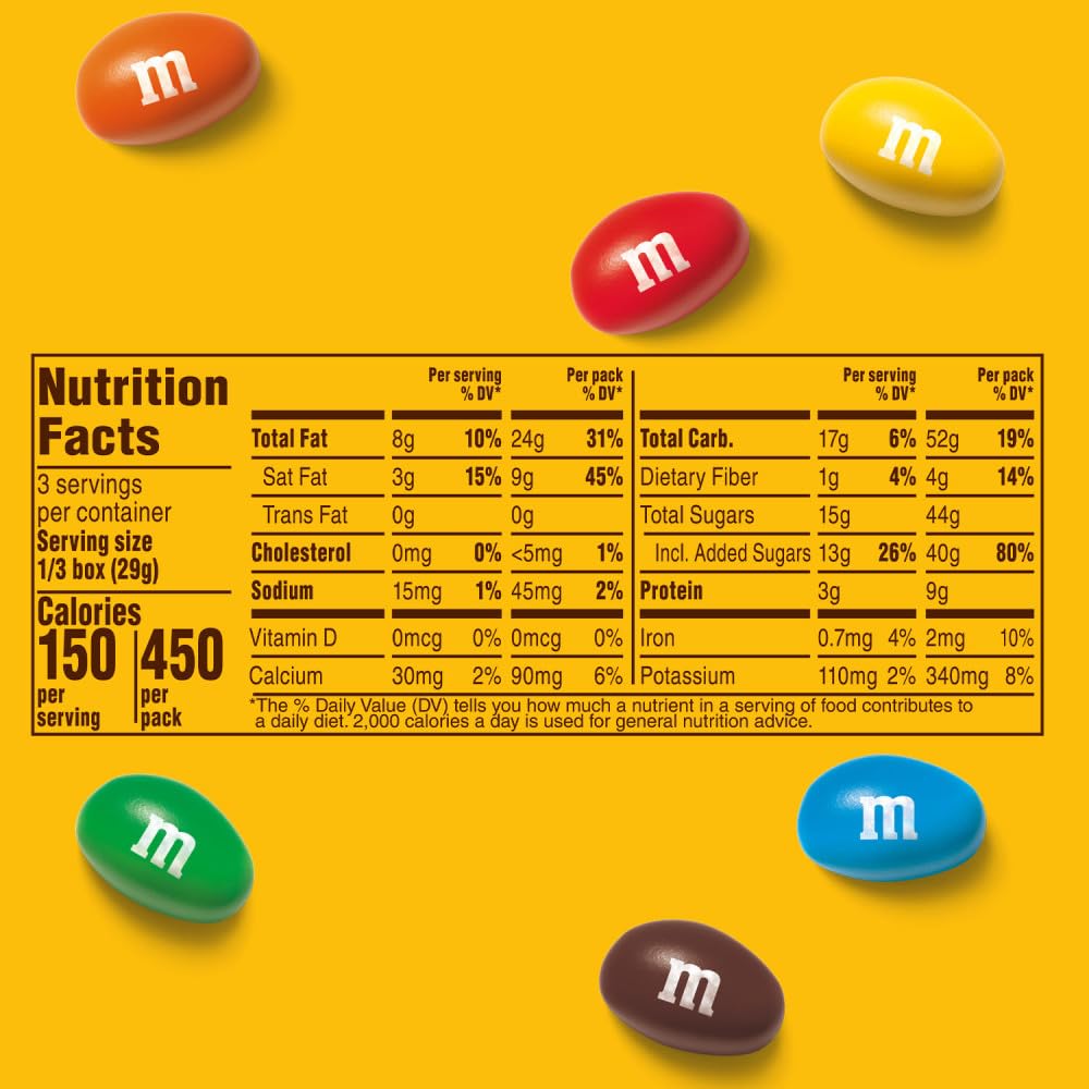 M&M's peanut crunch close-up with milk chocolate shell and vibrant coating.