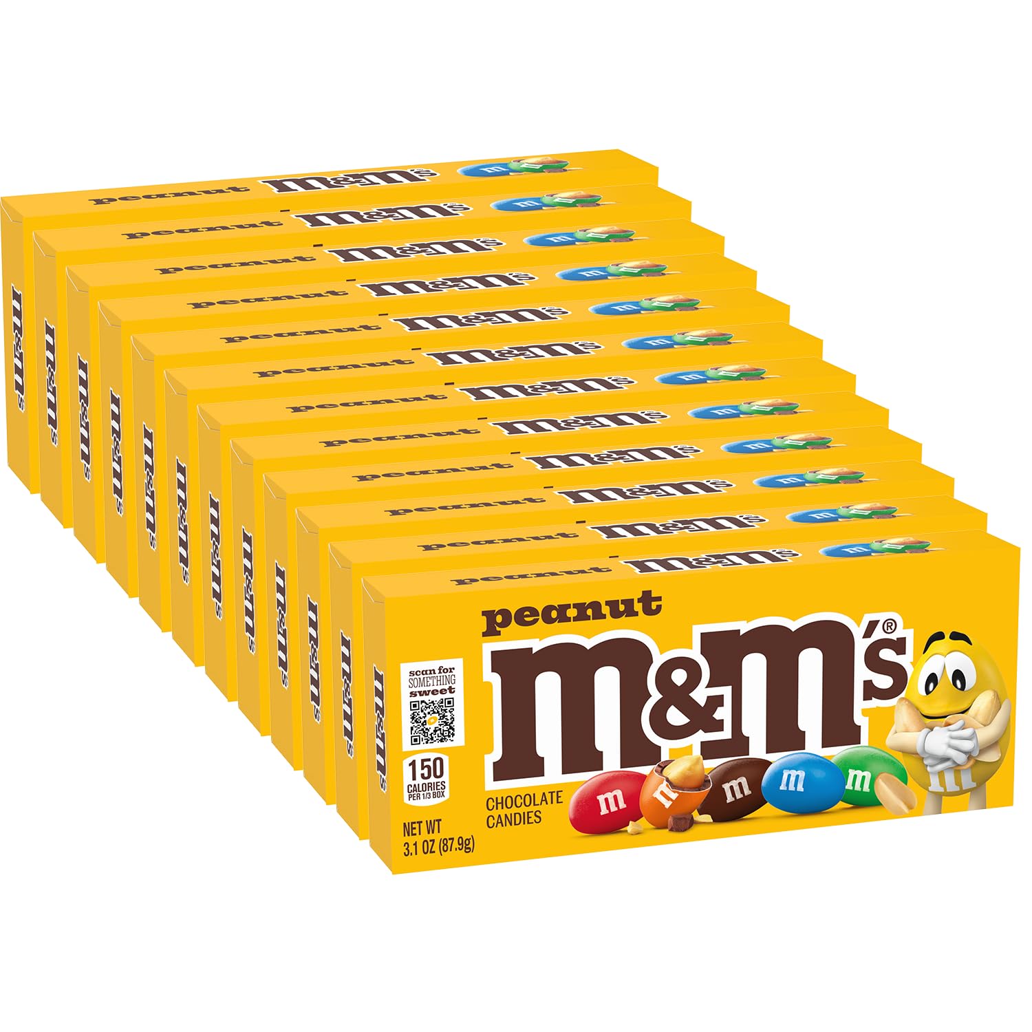 M&M's Peanut Chocolate Candy in a movie theater box, ideal for sharing.