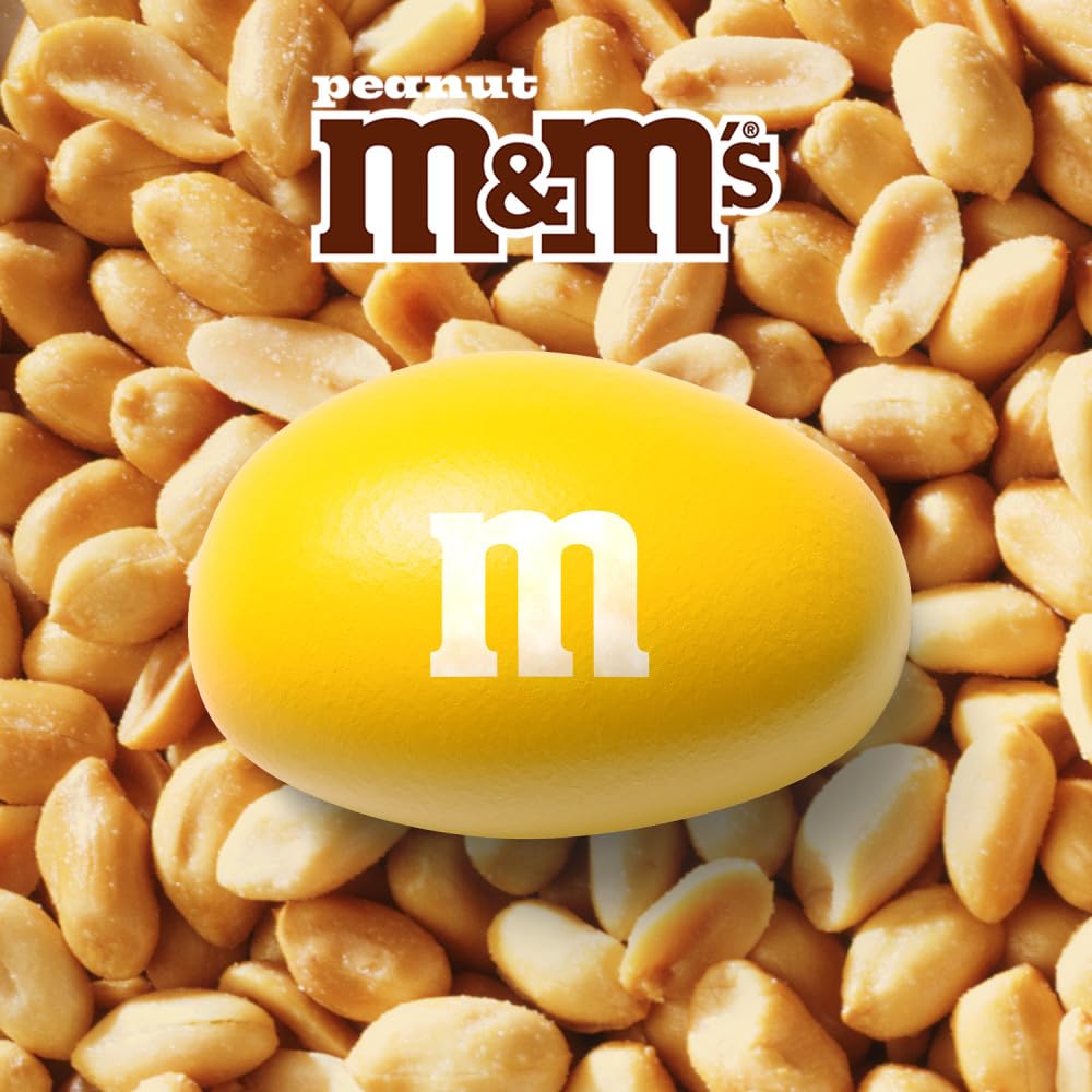 M&M'S Peanut Milk Chocolate packaging shot showing a 10-ounce bag for sharing