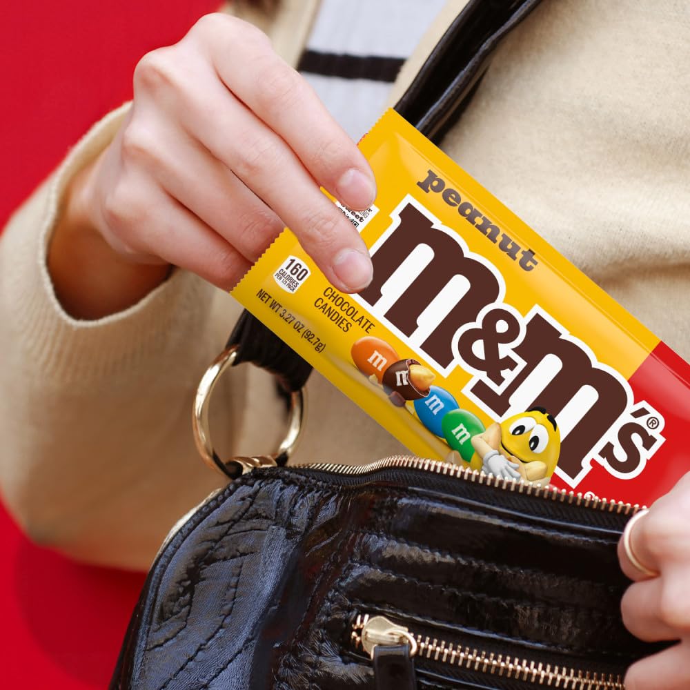 M&M'S Peanut Milk Chocolate, convenient road-trip snack for on-the-go.
