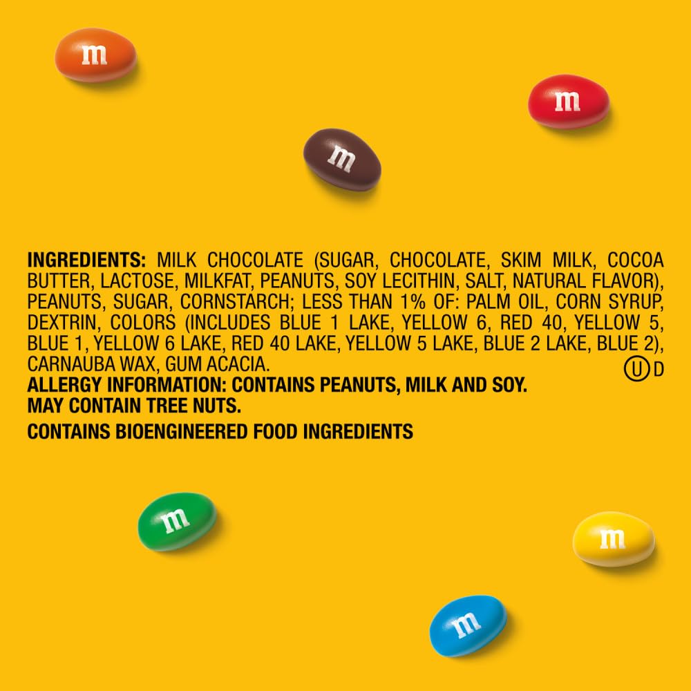 Close-up of M&M'S shell and peanut center for a crunchy snack.