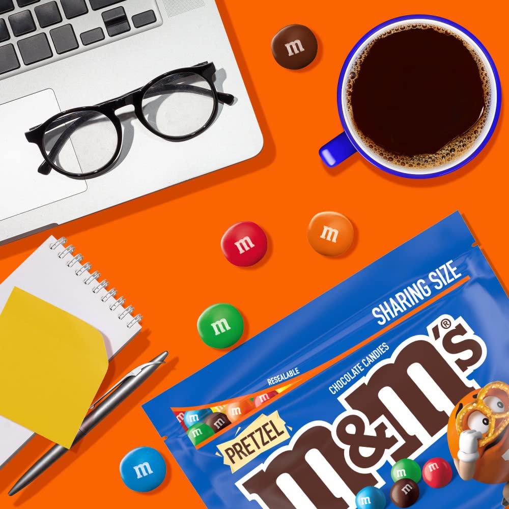 M&M'S Pretzel Milk Chocolate on a serving dish for dessert platters