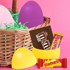 MMS, Twix, and Starburst Easter candy assortment for party favors