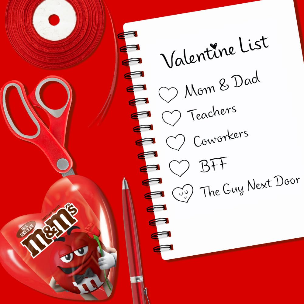 M&M'S heart candy for gift exchanges and dessert ideas.