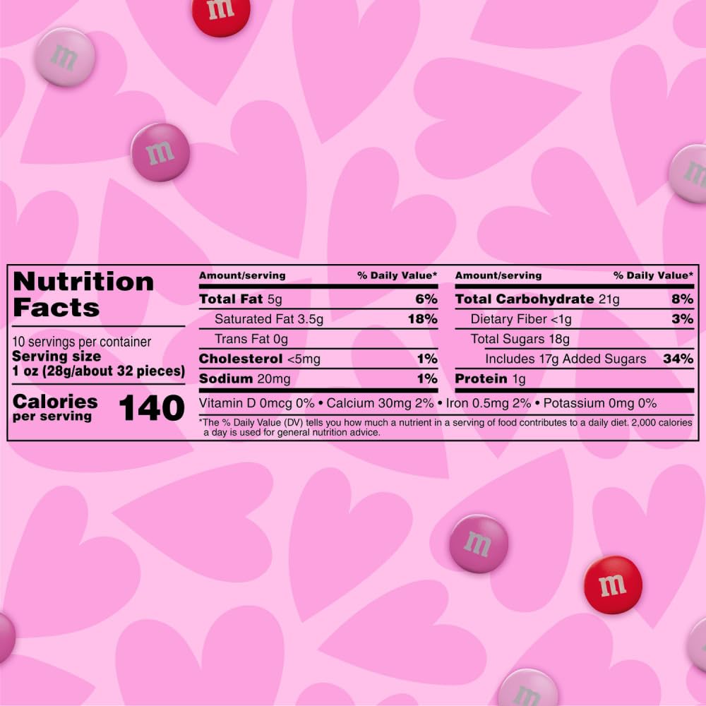 M&M'S Valentine's color shells brighten candy bowls and offices.