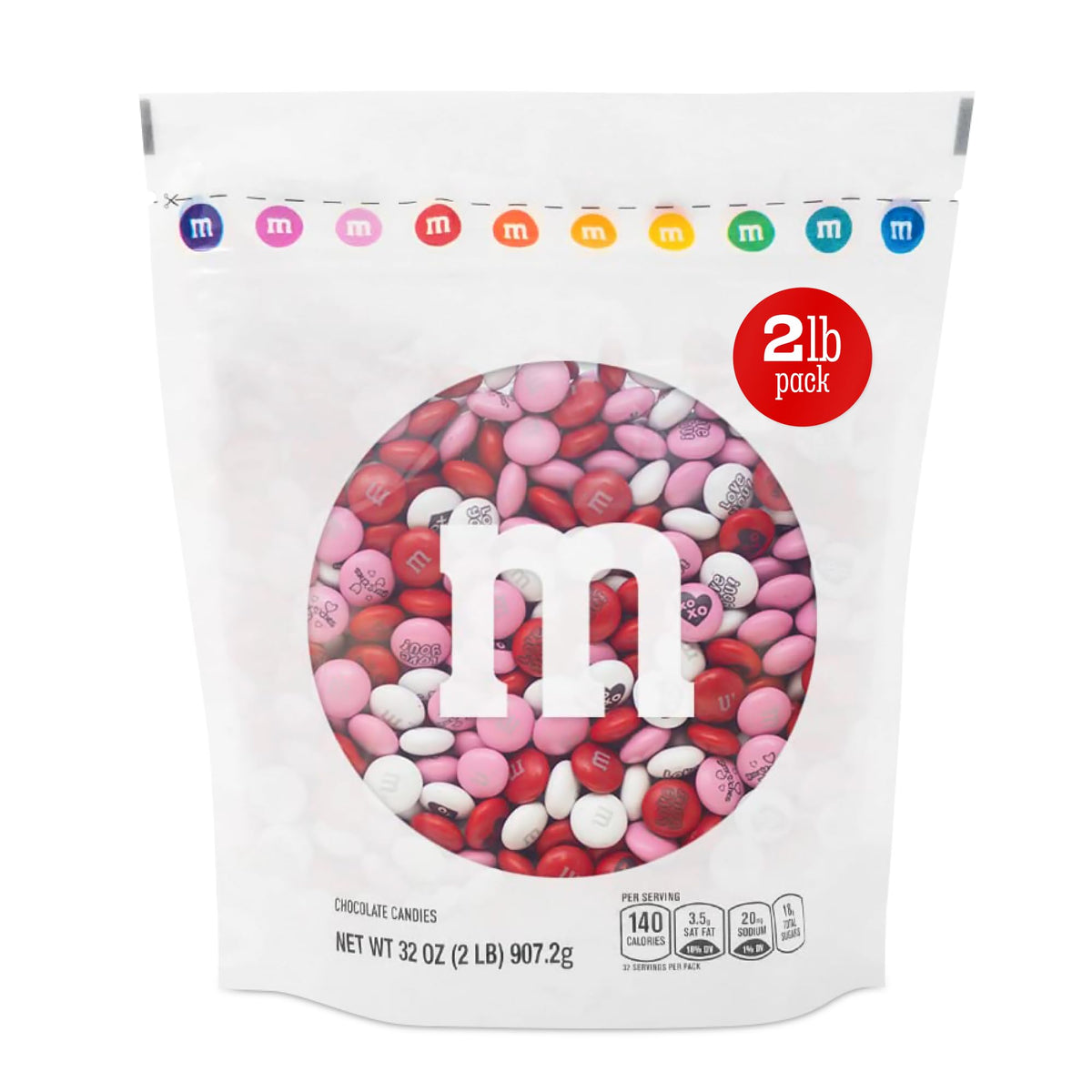 M&M’S WORLD 2lb Valentine gift bag: a shareable treat for parties and gifting.