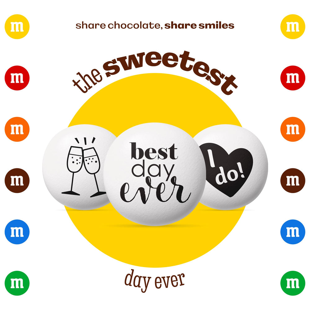 M&M'S WORLD bridal shower gift idea using wedding-themed chocolates