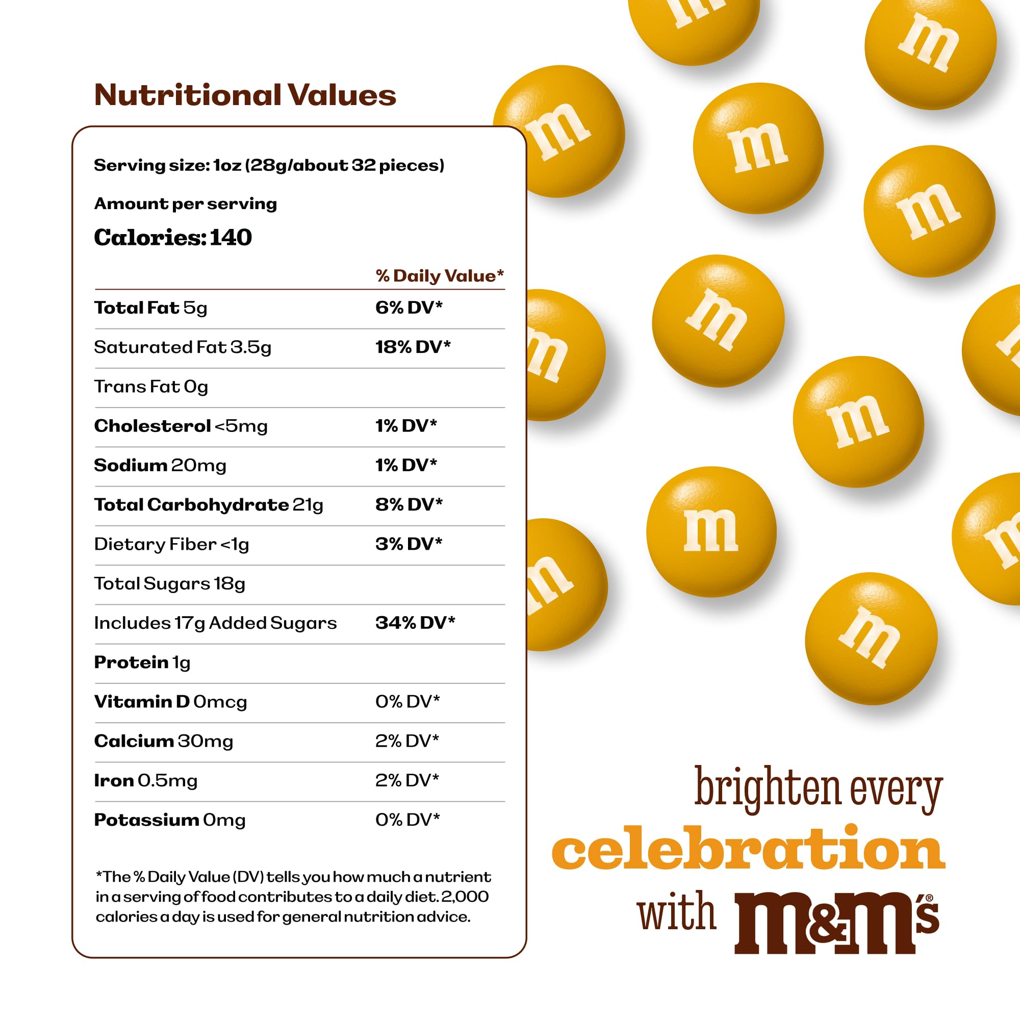 MyM&M’S yellow milk chocolate candy with glossy shell ideal for decorations