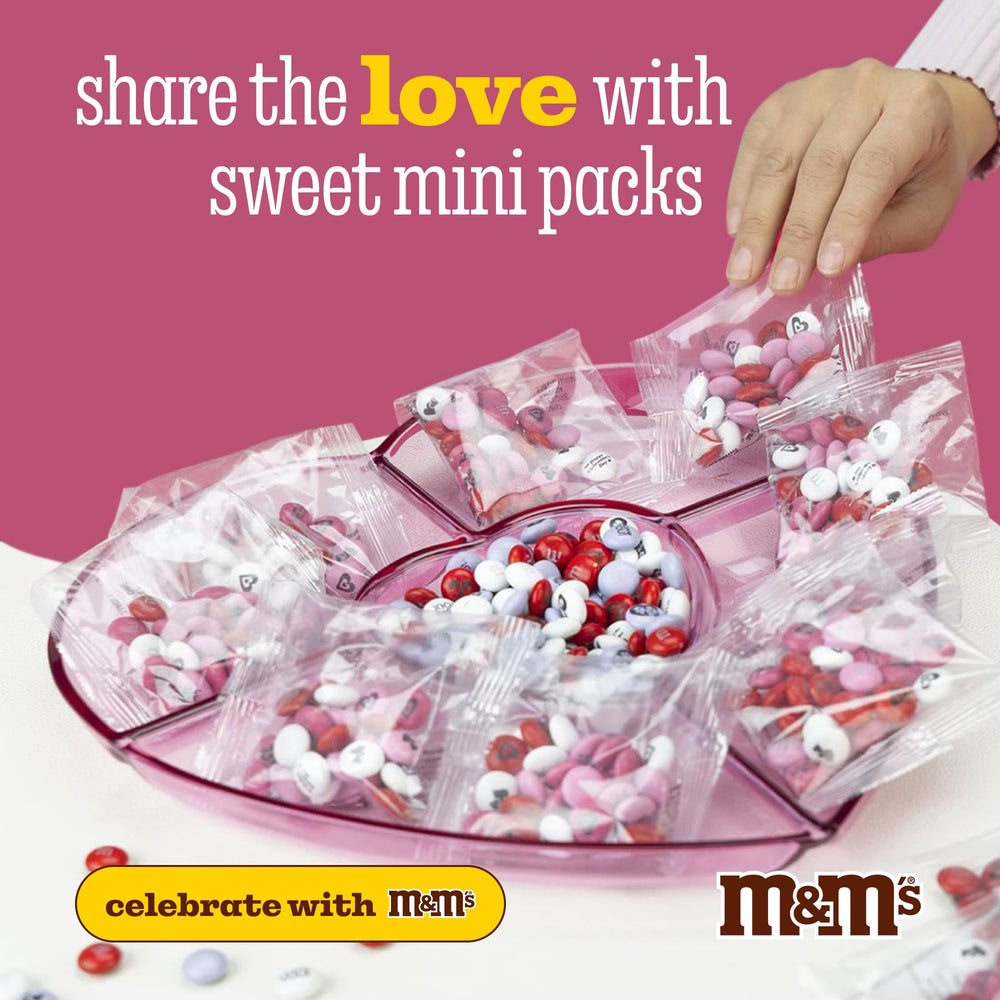 M&M’s World party-favor display featuring Valentine’s chocolates.