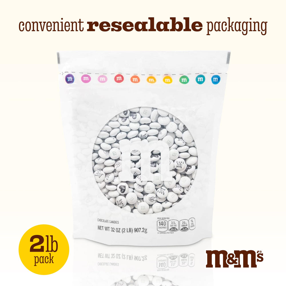 M&M'S WORLD wedding graphics on candies enhancing themed decor and table settings