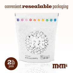 M&M'S WORLD white milk chocolate candy used as DIY favors for celebrations.