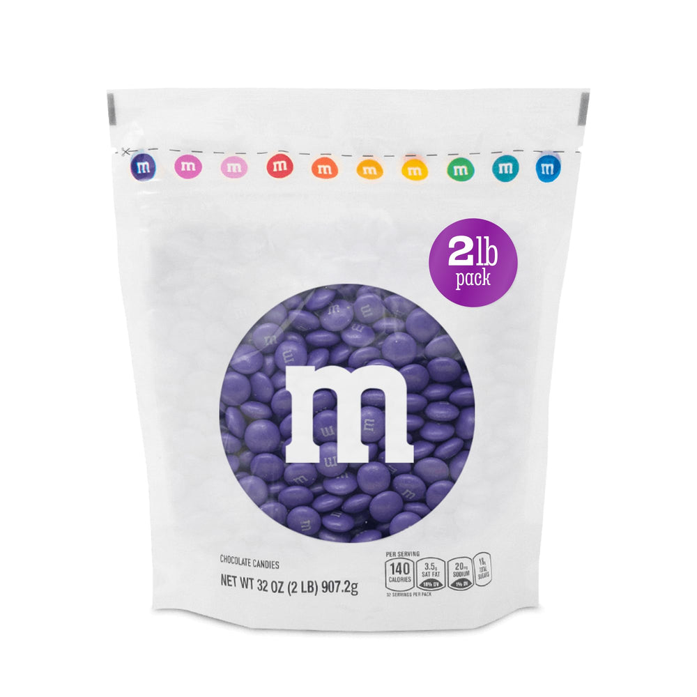 M&M'S World purple milk chocolate candy bulk ideal for party bowls and gifts.
