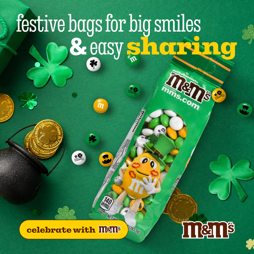 M&M'S WORLD St. Patrick’s Day party bowls invite sharing and colorful décor.