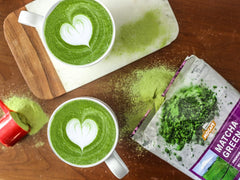 MOCAFÉ instant matcha latte creates creamy foam for hot or iced drinks.